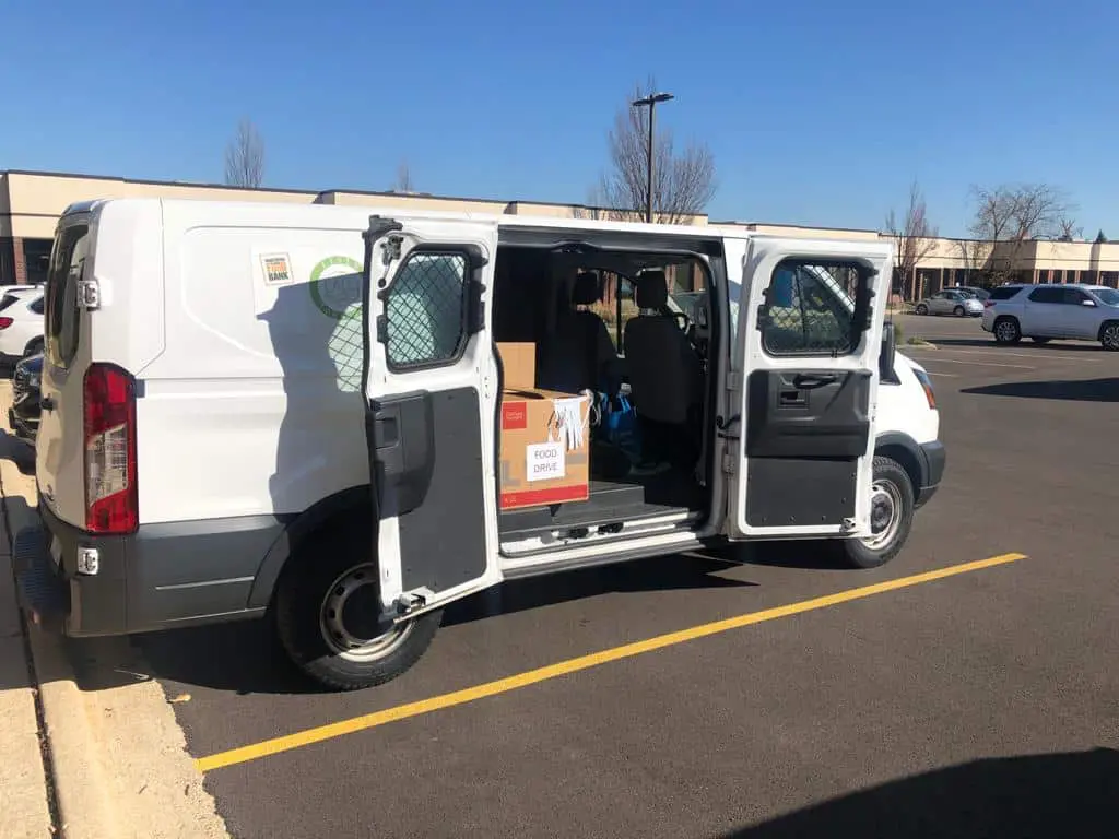 Food drive donations loaded for delivery